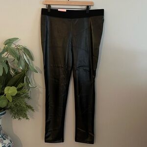 NWT- Maternity Black Faux Leather Leggings